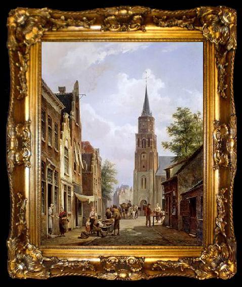 framed  unknow artist European city landscape, street landsacpe, construction, frontstore, building and architecture.044, ta009-2